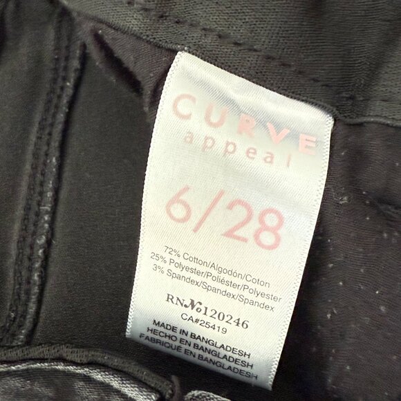 Curve Appeal Jeans Womens 8/28 Black Comfort Waistband Mid Rise Stretch Denim - Picture 9 of 14